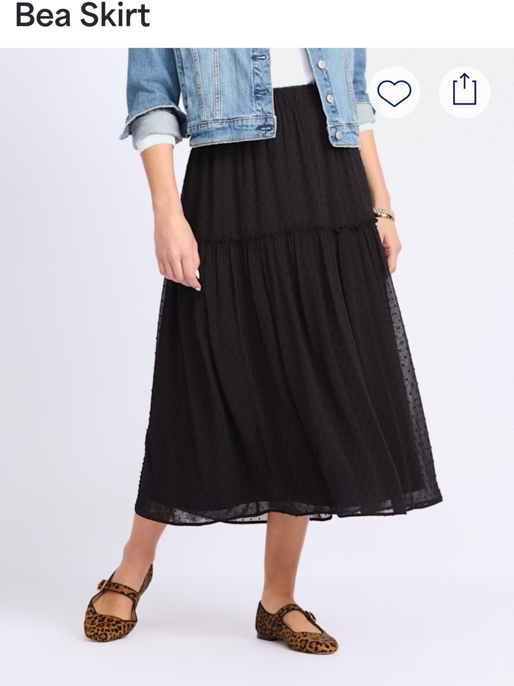 Daniel Rainn Black Tiered Midi Skirt